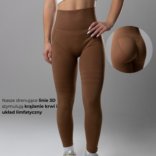 Modelujące Legginsy 3D Lunare Brązowy