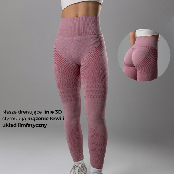 Modelujące Legginsy 3D Lunare Pudrowy Róż