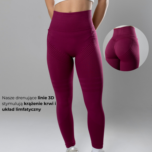 Modelujące Legginsy 3D Lunare Bordowy